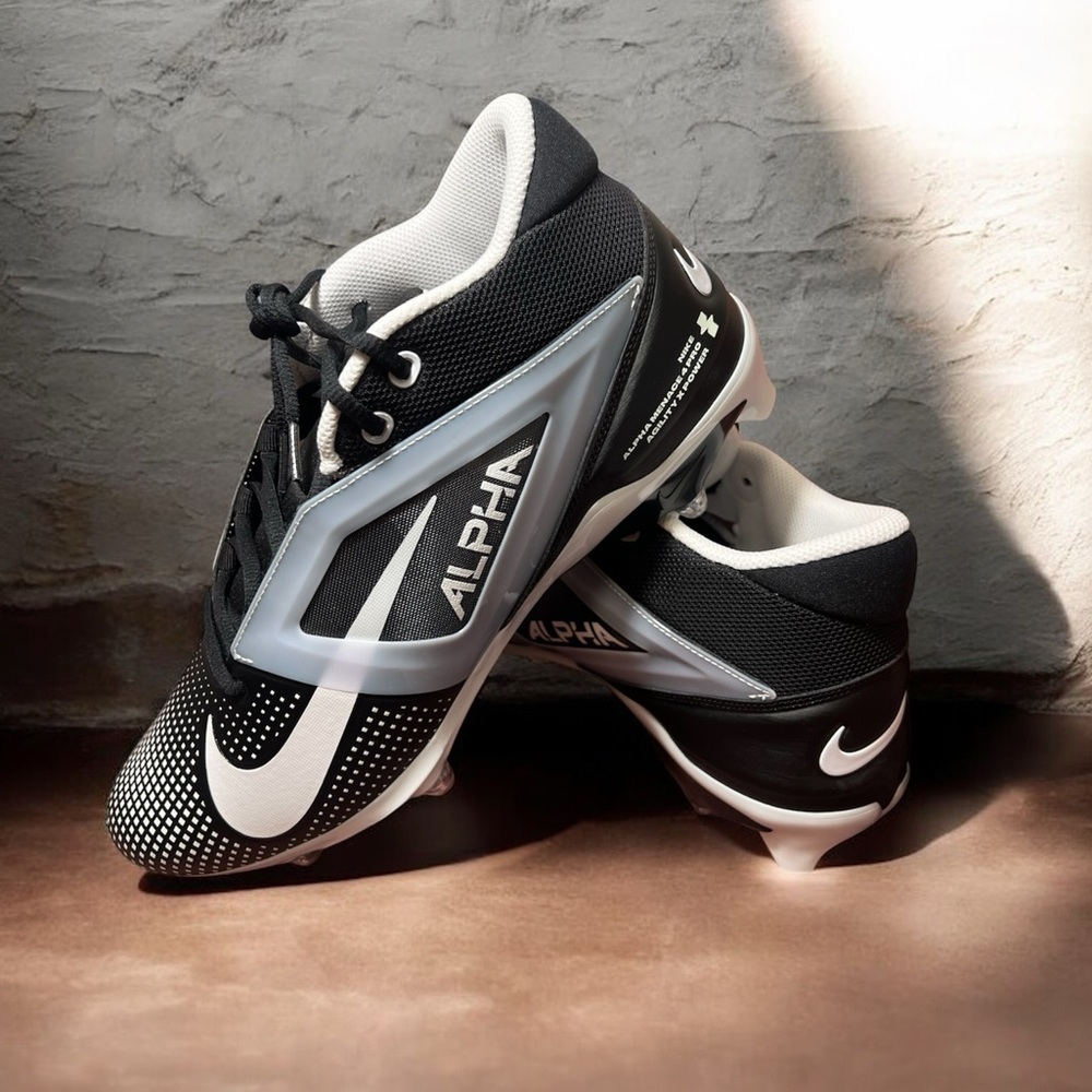 ✨New WOT Nike Alpha Football Cleats Black White Men’s Size 12 / 12.5✨